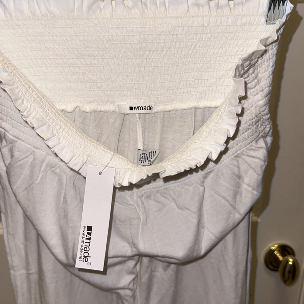 LAmade Bobi Smocked Waist Wide Leg Pant in White - Picture 15 of 16